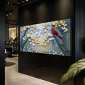 Golden Petals and Scarlet Wings Wall Art by Tailored Canvases