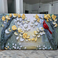 Golden Petals and Scarlet Wings Wall Art by Tailored Canvases