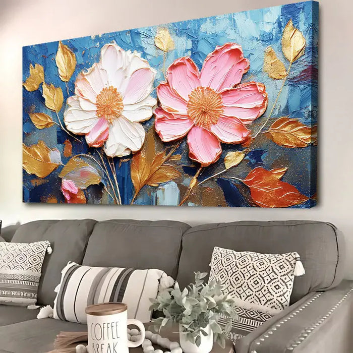 Golden Petals Impasto Wall Art by Tailored Canvases
