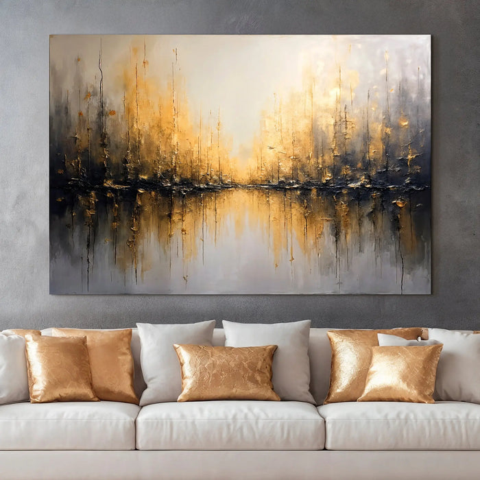 Golden Reflections Abstract Wall Art by Tailored Canvases