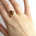 Golden Tigers Eye Pear Shaped Silver Ring by Fine Color Jewels