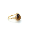 Golden Tigers Eye Pear Shaped Silver Ring by Fine Color Jewels