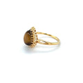 Golden Tigers Eye Pear Shaped Silver Ring by Fine Color Jewels