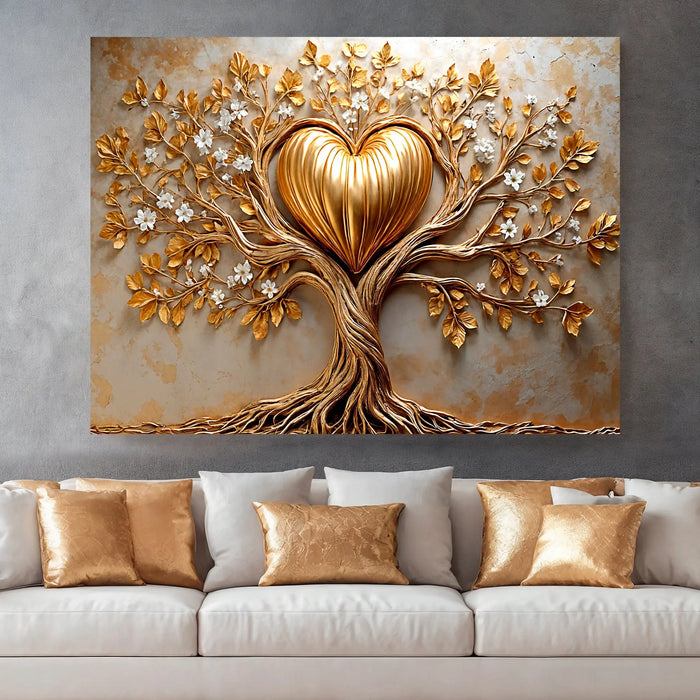 Golden Tree Heart Wall Art by Tailored Canvases