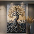 Golden Tree of Life Minimalist Wall Art by Tailored Canvases