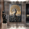 Golden Tree of Life Minimalist Wall Art by Tailored Canvases