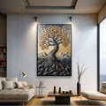 Golden Tree of Life Minimalist Wall Art by Tailored Canvases
