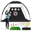 Golf Training Aids Driving Hitting Nets with Tri-Turf Golf Mat Target Cloth 10 Golf Balls 7 Golf Tees 2 Rubber Golf Tee Holders Carry Bag for Indoor Outdoor Sports by DailySale