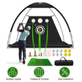 Golf Training Aids Driving Hitting Nets with Tri-Turf Golf Mat Target Cloth 10 Golf Balls 7 Golf Tees 2 Rubber Golf Tee Holders Carry Bag for Indoor Outdoor Sports by DailySale