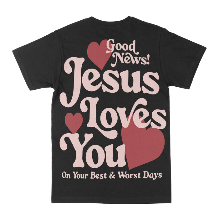 Good News God Loves You Graphic Tee by Obsessed with graphic tees