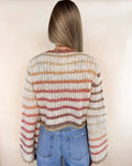 Gradation Stripe Crop Sweater - Multi by Boutique 23