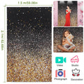 Gradual Glitter Black Gold Bokeh Spots Photography Background by DailySale