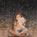 Gradual Glitter Black Gold Bokeh Spots Photography Background by DailySale