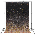 Gradual Glitter Black Gold Bokeh Spots Photography Background by DailySale