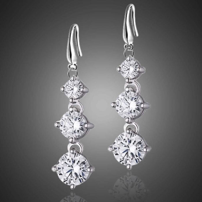Graduated Drop Earrings with Swarovski Crystals by DailySale