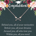 Graduation Double Intersecting Arrows Necklace by Dear Ava
