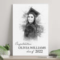 Graduation Photo Pencil Sketch Portrait Sign by Tailored Canvases