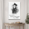 Graduation Photo Pencil Sketch Portrait Sign by Tailored Canvases
