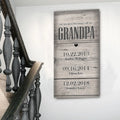 Grandfather’s Name Sign - 10x20 inch Medium Premium Gallery Wrapped / Style 2 - Canvas