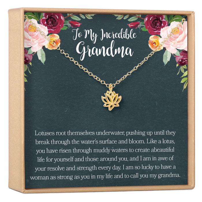 Grandma Lotus Necklace by Dear Ava