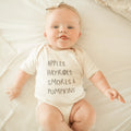 graphic bodysuit | apples hayrides smores by Finn + Emma