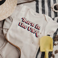 graphic bodysuit | born in the usa by Finn + Emma