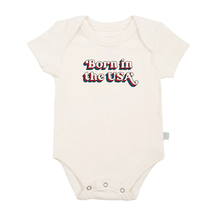 graphic bodysuit | born in the usa by Finn + Emma