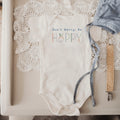 graphic bodysuit | don't worry be hoppy by Finn + Emma
