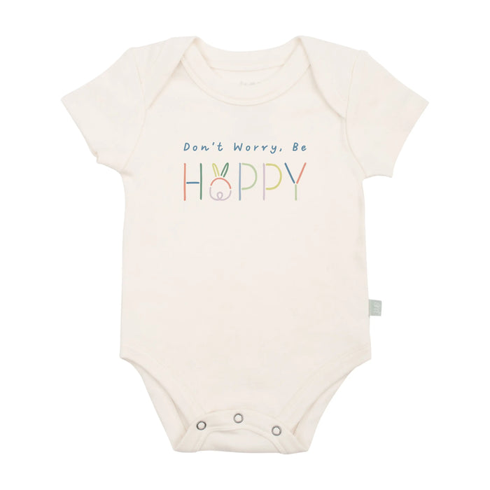 graphic bodysuit | don't worry be hoppy by Finn + Emma