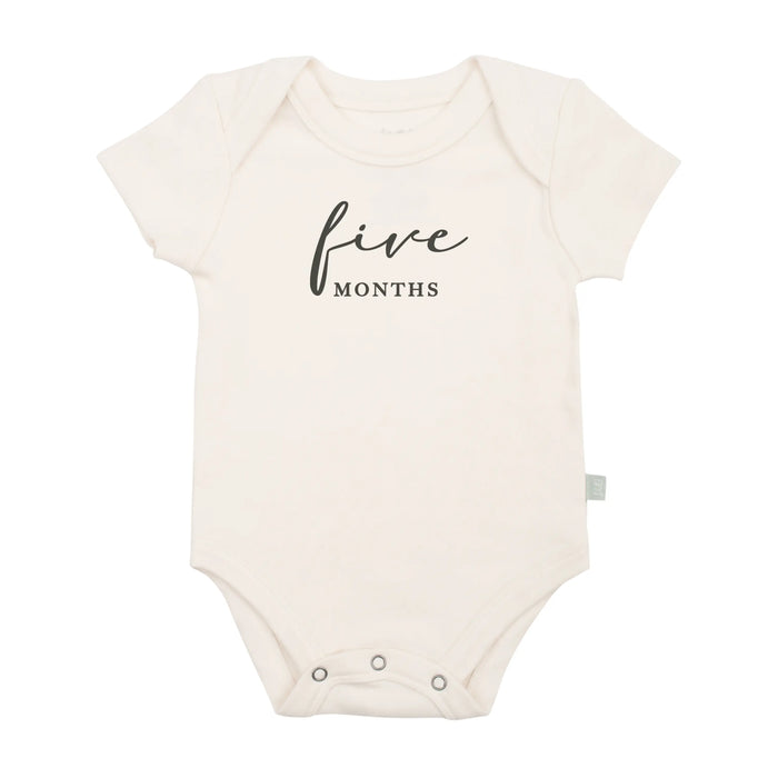 graphic bodysuit | five months milestone charcoal by Finn + Emma