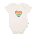 graphic bodysuit | loved rainbow heart by Finn + Emma