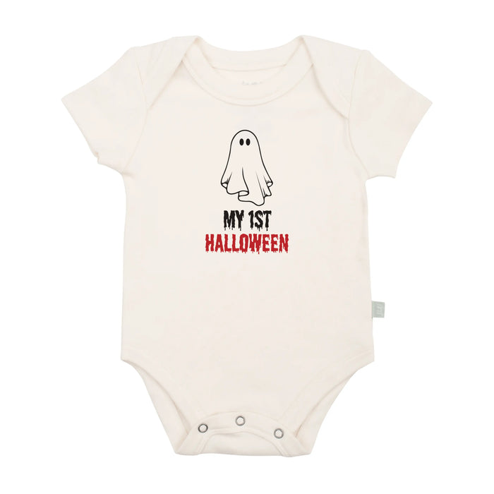 graphic bodysuit | my first halloween ghost by Finn + Emma