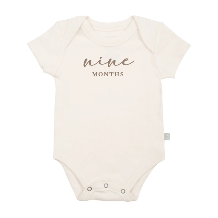 graphic bodysuit | nine months milestone taupe by Finn + Emma
