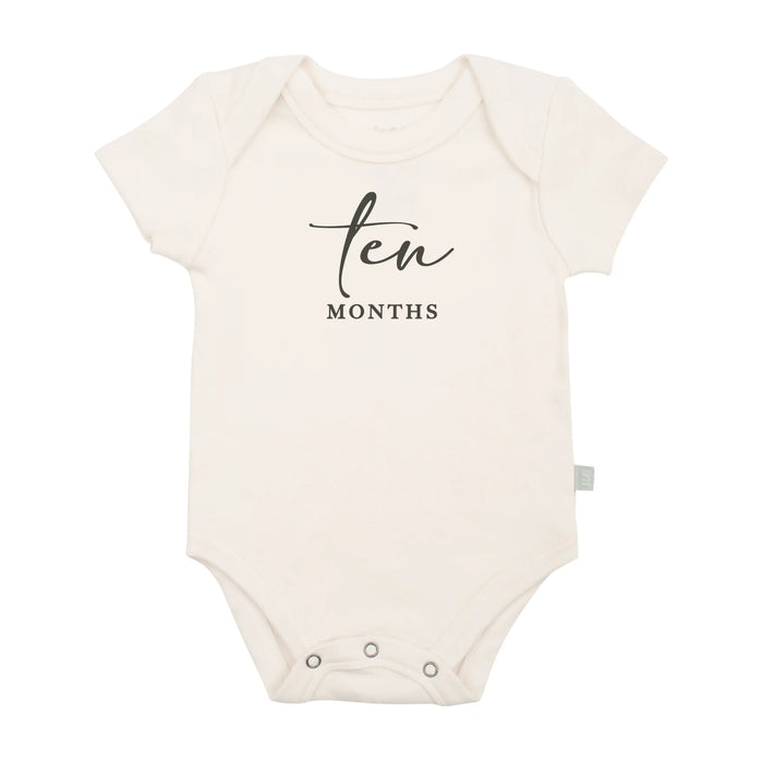 graphic bodysuit | ten months milestone charcoal by Finn + Emma