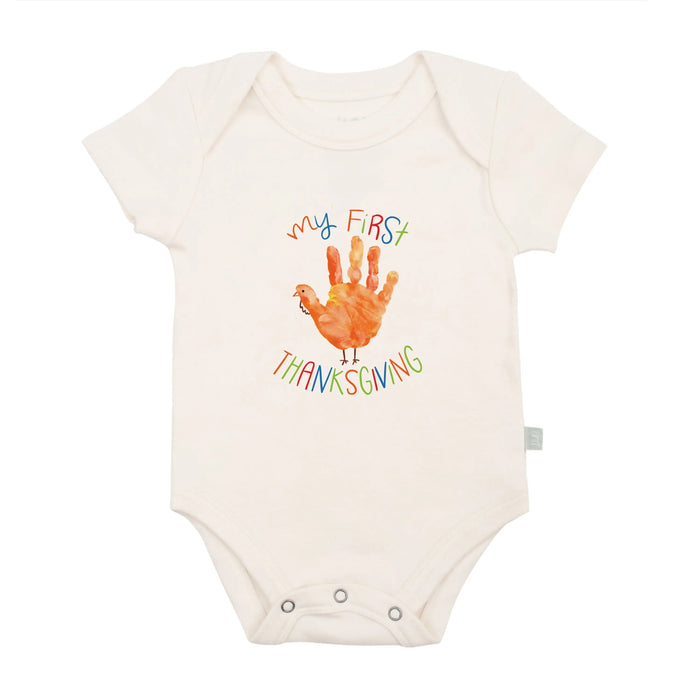 graphic bodysuit | thanksgiving hand by Finn + Emma