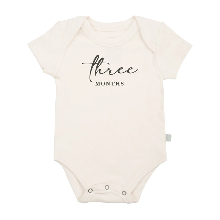 graphic bodysuit | three months milestone charcoal by Finn + Emma