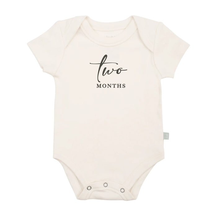 graphic bodysuit | two months milestone charcoal by Finn + Emma