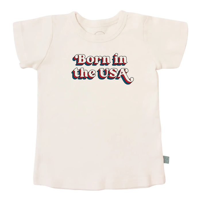 graphic tee | born in the usa by Finn + Emma