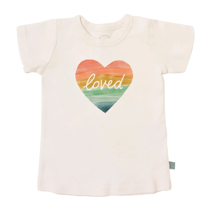 graphic tee | loved rainbow heart by Finn + Emma