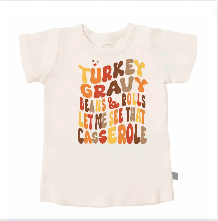 graphic tee | turkey gravy casserole by Finn + Emma