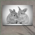Gray Rabbits Sketch Canvas Wall Art by Tailored Canvases