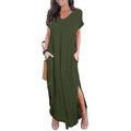 Women's Casual Loose Pocket Split Maxi Dress by DailySale