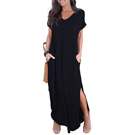 Women's Casual Loose Pocket Split Maxi Dress by DailySale