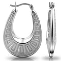 Greek Key Design Oval Hoop Earrings By Paolo Fortelini by DailySale