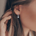Green Amethyst Drop Earrings by Fine Color Jewels