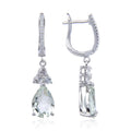 Green Amethyst Drop Earrings by Fine Color Jewels