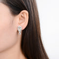 Green Amethyst Dual Stone Earrings by Fine Color Jewels