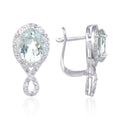 Green Amethyst Dual Stone Earrings by Fine Color Jewels