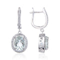 Green Amethyst Oval Earrings by Fine Color Jewels
