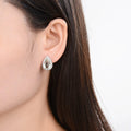 Green Amethyst Teardrop Earrings by Fine Color Jewels